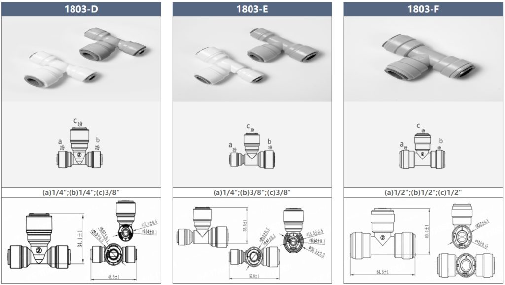 Name: 2-Way Push Fit Model: 1803