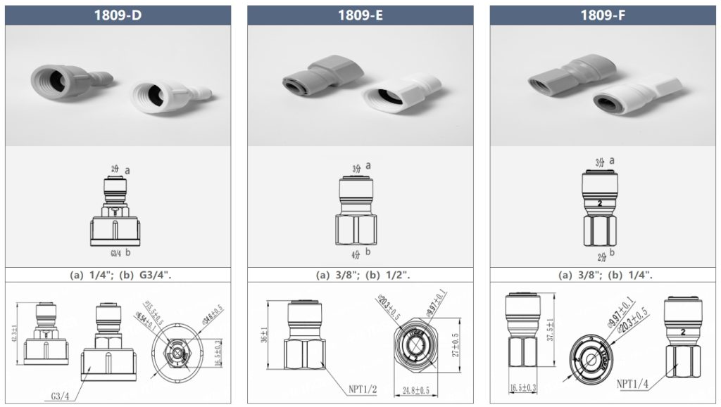 Name: Faucet Female Push Fit Model: 1809