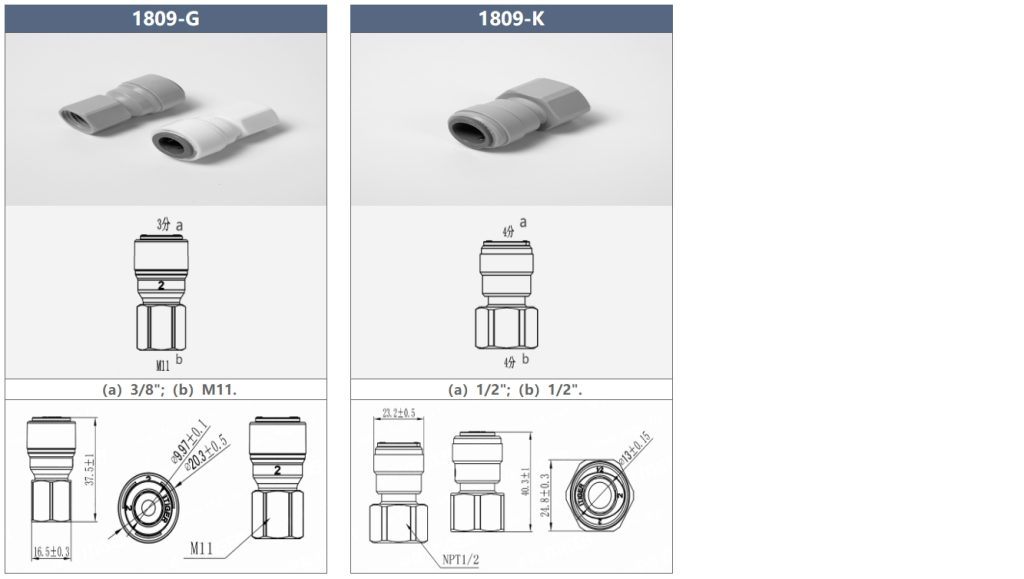 Name: Faucet Female Push Fit Model: 1809